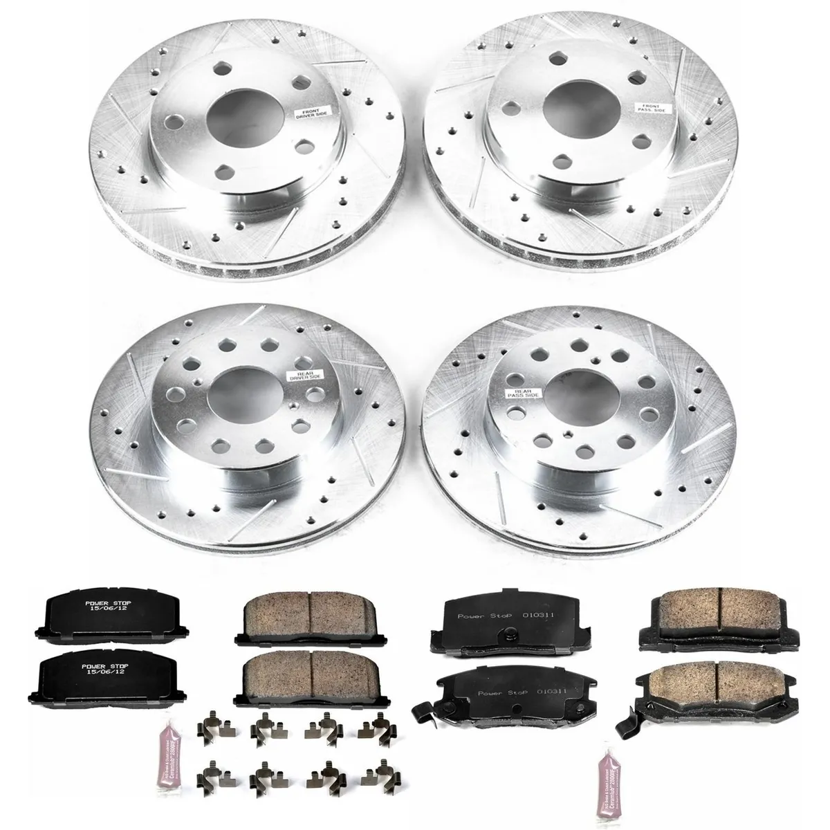 Z23 Evolution Sport Upgrade Kit: Drilled/Slotted Rotors; Carbon-Fiber Ceramic Pads W/Hardware product image