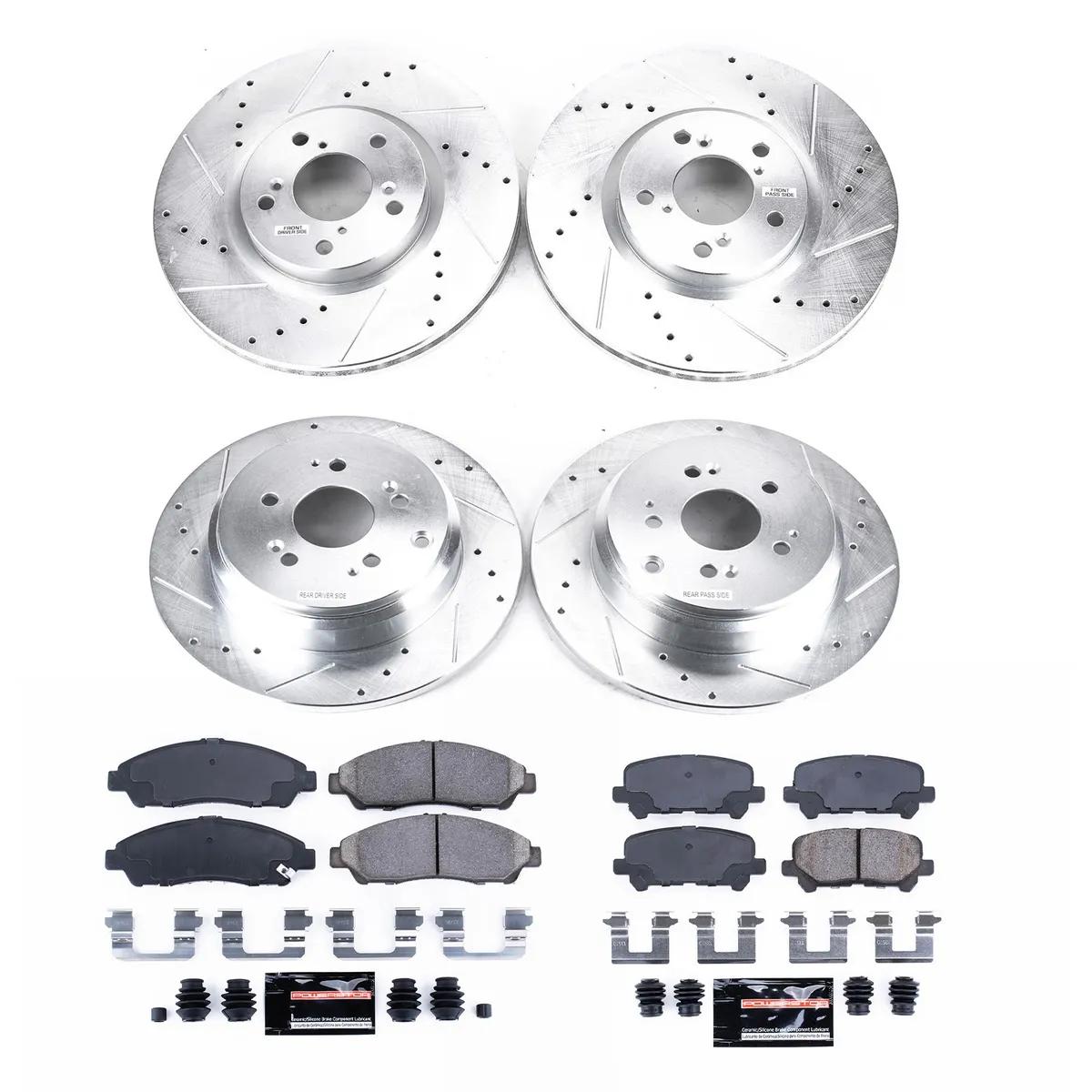 Z23 Evolution Sport Upgrade Kit: Drilled/Slotted Rotors; Carbon-Fiber Ceramic Pads W/Hardware product image