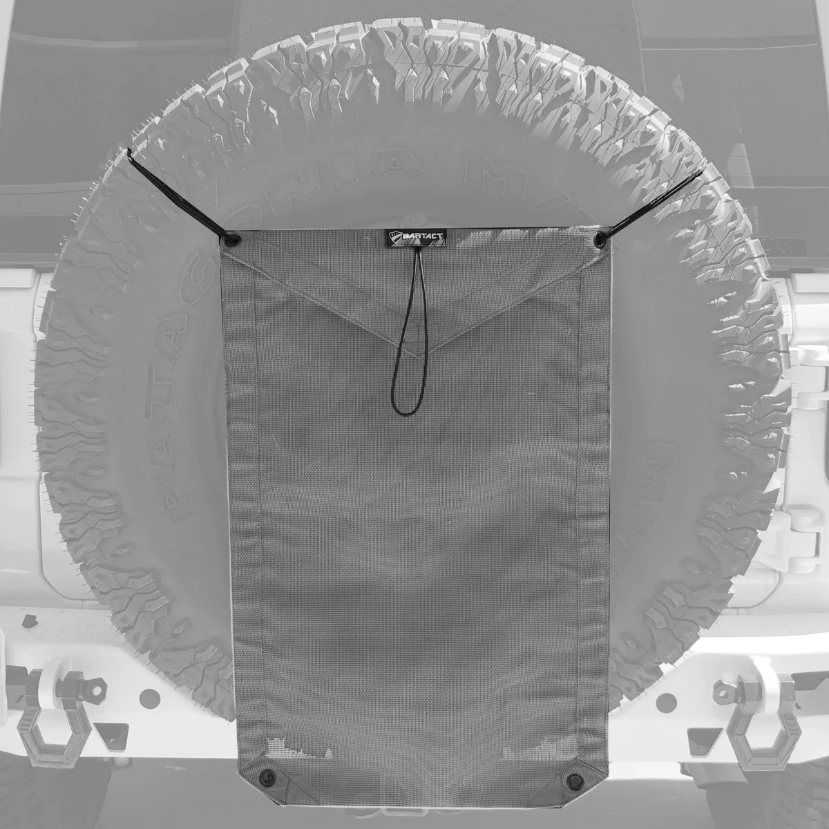 Spare Tire Trash Bag & Pet Divider Pat Pend for Jeep Wrangler, Gladiator, Ford Bronco, etc Bartact - WHITE product image