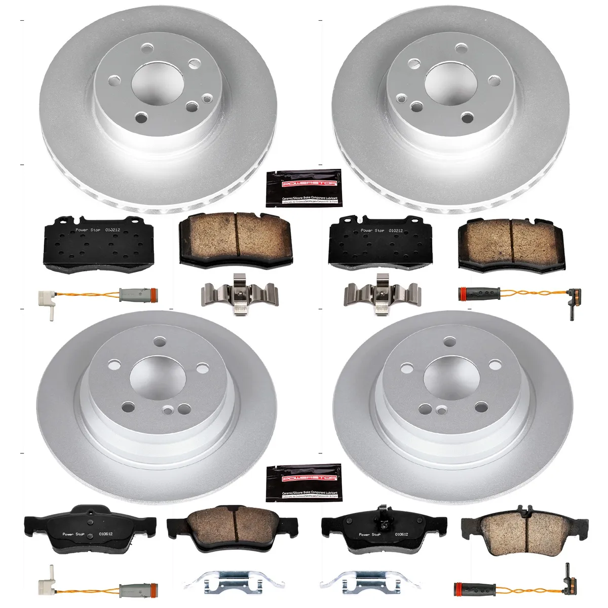Z23 Sport Geomet Coated Rotor Kit For European Vehicles: Genuine Geomet Fully Coated Rotors; Carbon-Fiber Ceramic Pads W/Hardware; Pad Sensors product image