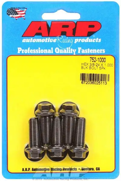 ARP Auto Racing 3/824 x 1.000 Hex Black Oxide Bolts