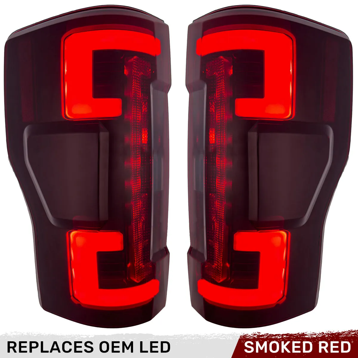 Ford Superduty F250 350 450 550 20-22 Replaces OEM LED Style Tail Lights With Blis Blind Spot Warning System Oled Tail Lights - Red Lens product image