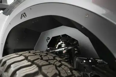 Fab Fours Inner Fender; Front; Black Powder Coat; Steel Construction;