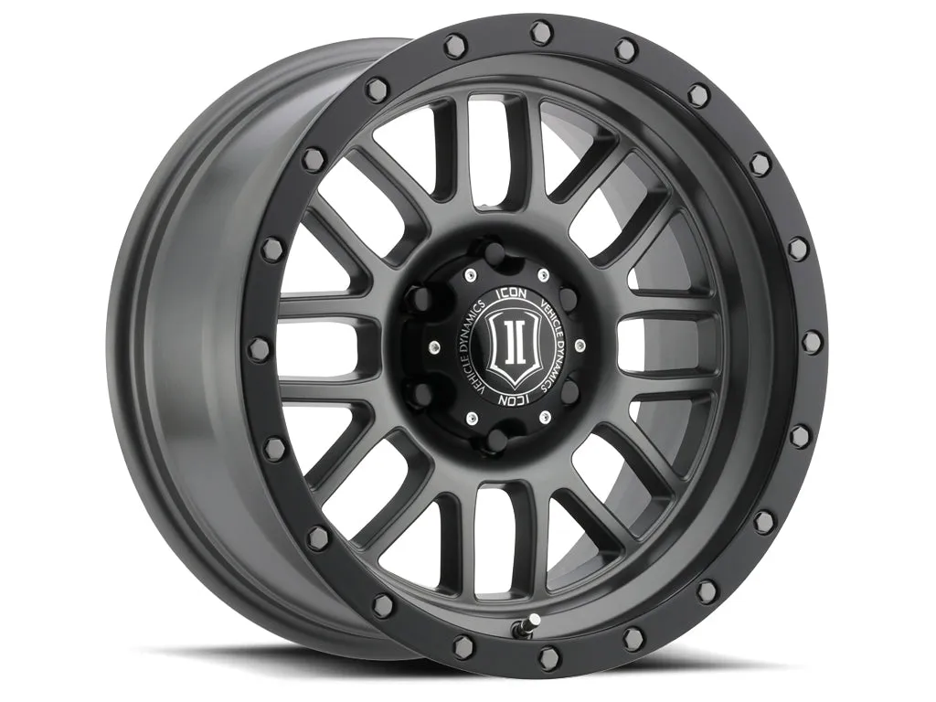 ICON Vehicle Dynamics Alpha Wheels 17 x 8.5 Titanium Matte 6 x 5.5in 4.75-In 0mm 106.1mm 2500 Lbs