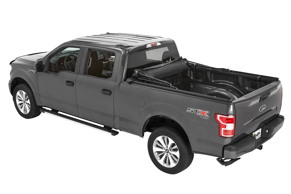 Supertop Truck Bed Cap 2 For Ford 2015-2024 F-150 5.5 Foot Black Diamond PVC Coated Sailcloth No Drill Bestop product image