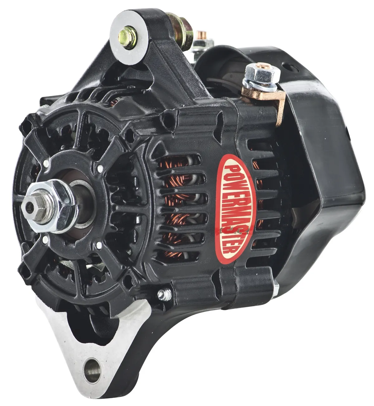 Racing Alternator; 93mm; Denso Style; 55 Amp; 30 Idle; 16 Volt; w/o Pulley; Black; product image