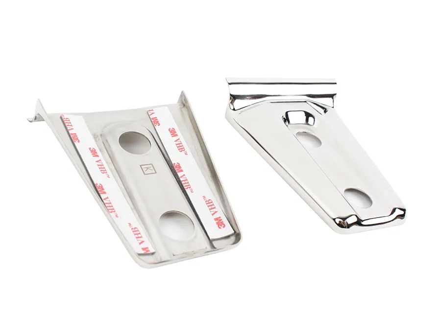 Jeep JK Hood Hinge Overlays Pair 07-18 Wrangler JK Polished Silver Kentrol product image