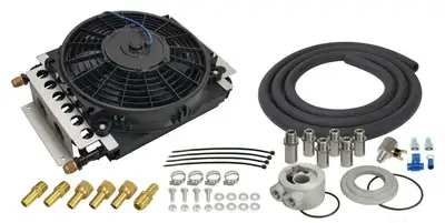 Derale 16 Pass Electra-Cool Remote Engine Oil Cooler Kit, -8AN Inlets