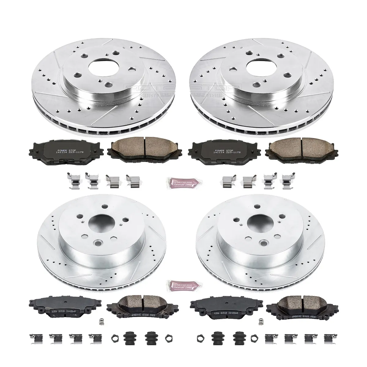 Z23 Evolution Sport Upgrade Kit: Drilled/Slotted Rotors; Carbon-Fiber Ceramic Pads W/Hardware product image