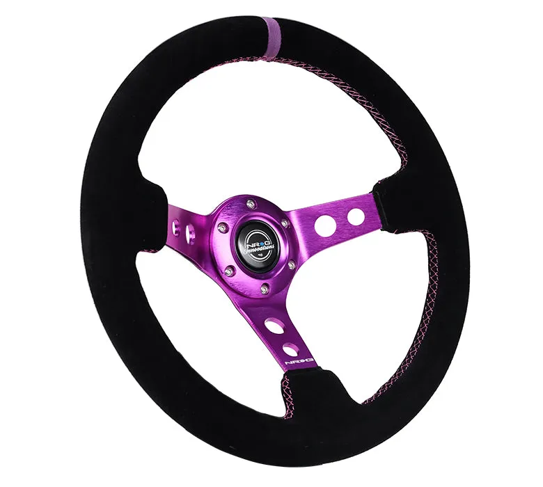 Steering Wheel 350mm 3in Dish Black Suede product image