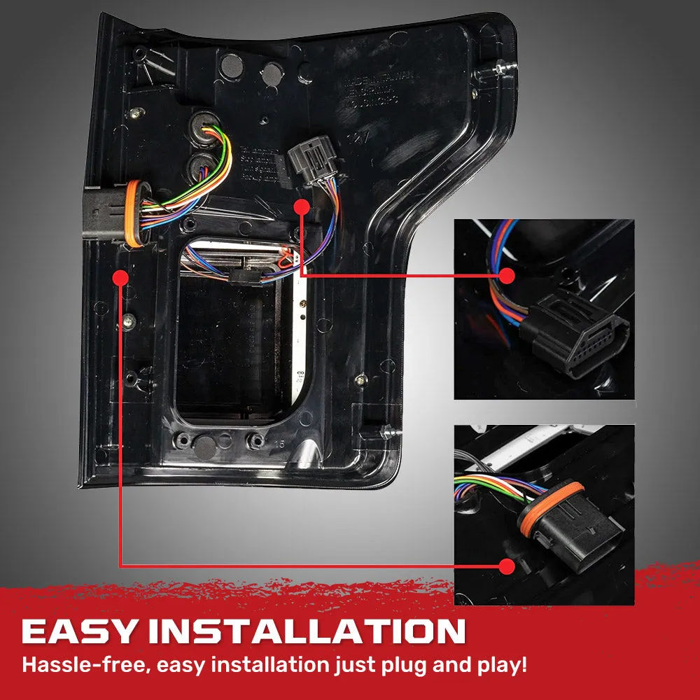 Ford F150 15-17 And Raptor 17-19 Replaces OEM LED Style Tail Lights w Blind Spot Warning System Oled Tail Lights - Cle product image