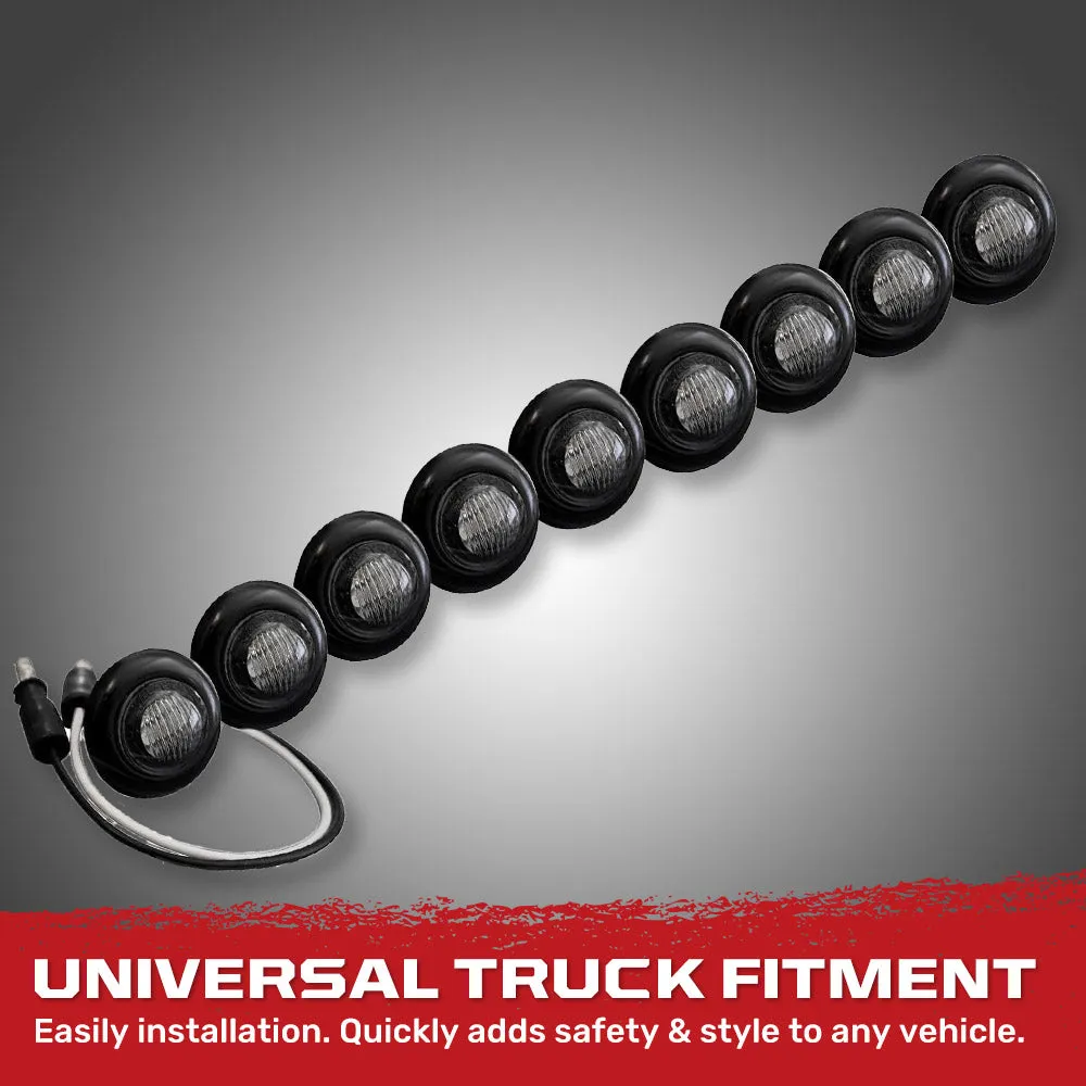 Universal Amber LED Front Lower Air Dam Light Kit with Smoked Lens and Black Bezel - 9pc Sequentially Connected LED Ligh product image
