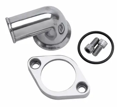 Edelbrock Edelbrock 4818 Edelbrock 90 Deg. Polished Aluminum Waterneck for Chevy 4.3L V6 & Chevy V8