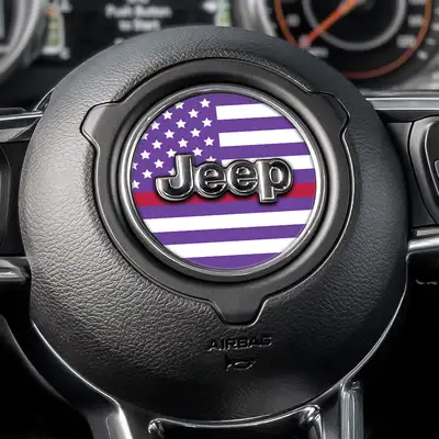 Under The Sun Inserts White & Purple Thin Red Line Steering Wheel Decal