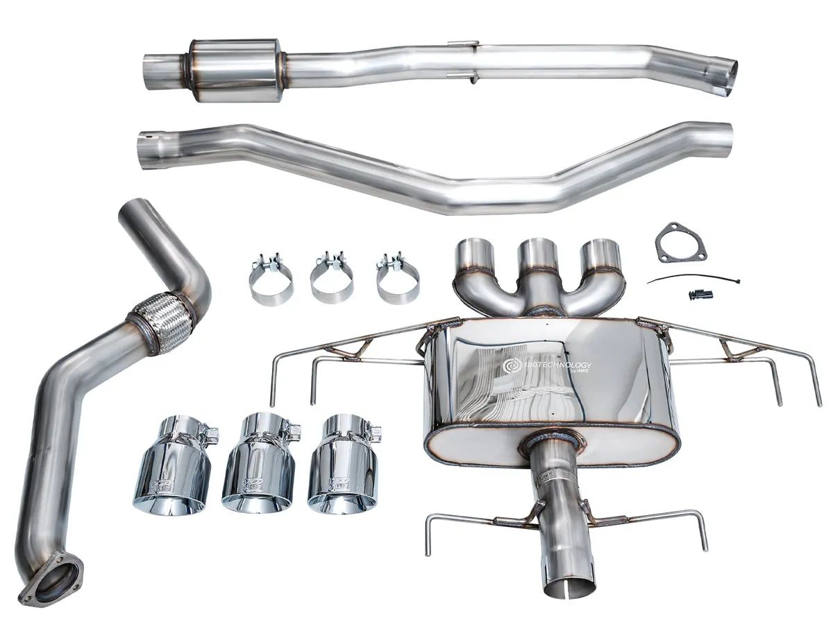 AWE Track Edition Exhaust for DE5 Integra Type-S - Triple Chrome Silver Tips product image