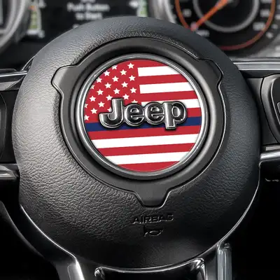 Under The Sun Inserts White & Red Thin Blue Line Steering Wheel Decal