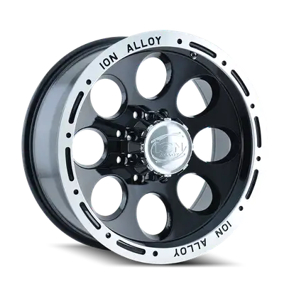 Ion Alloy Cast Aluminum Wheels 174 17x9 Machined Lip Black 5 On 135 Bolt Pattern 0 Offset ION Wheels