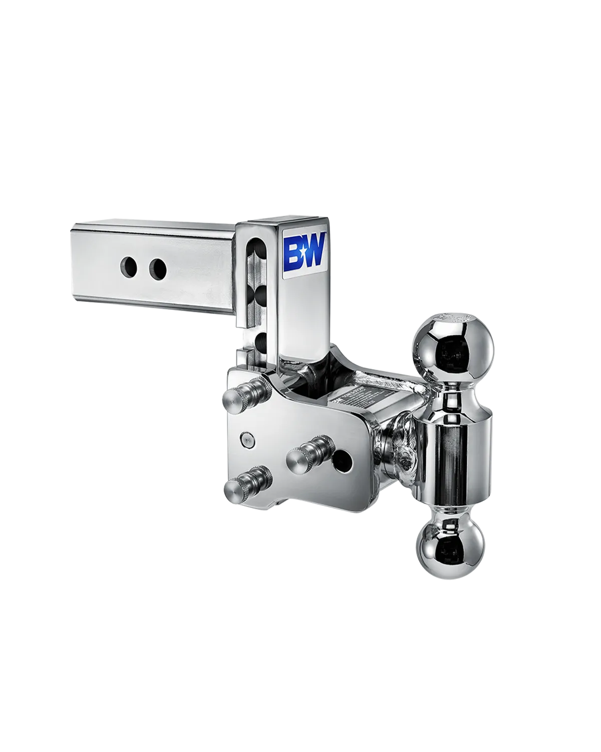 B&W Trailer Hitches Tow and Stow 2 1 2 INCH Chrome 2in x 2 5 16in Dual Ball 5in Drop 5 1 2in Rise+D187