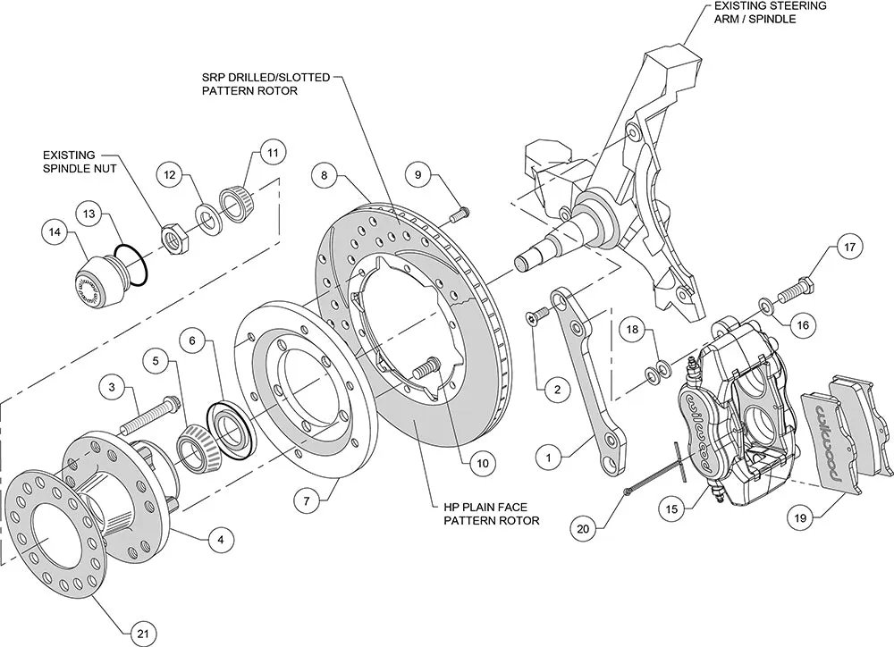 1979 - 1990 Buick, Chevrolet, Oldsmobile, Pontiac Forged Dynalite Pro Series Front Brake Kit - 140-11008 product image