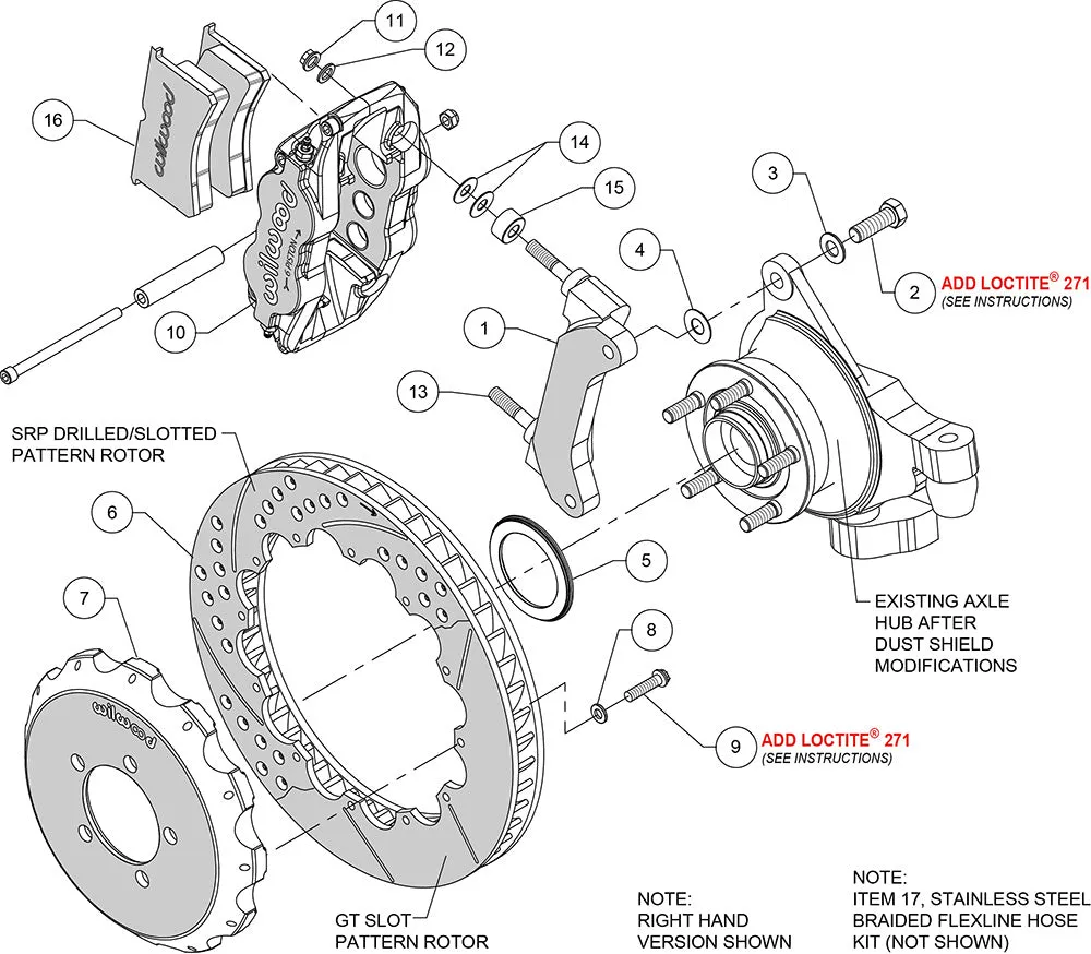 1999 - 2021 Subaru Forged Narrow Superlite 6R Big Brake Front Brake Kit (Hat) - 140-12875 product image