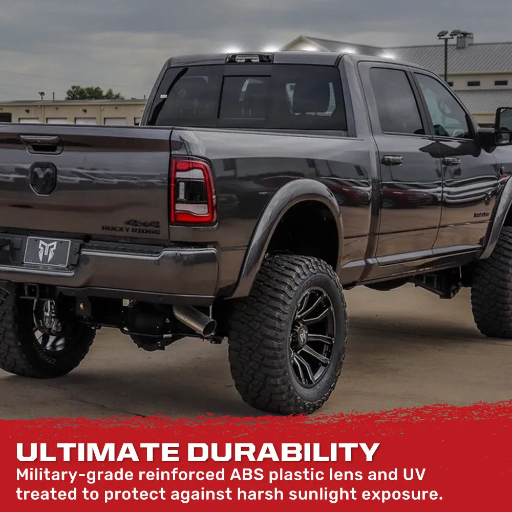 Dodge 19-23 RAM Heavy-Duty 2500 3500 5-Piece Set Smoked Cab Roof Light Lens With 2-Way Forward Rear Facing Amber Ultra High-Power Leds - Attn Plug-N-Play Replacement For OEM Factory Installed Cab Roof Lights product image