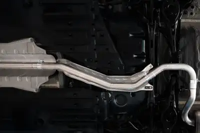 MBRP Exhaust Armor Lite Cat Back Exhaust System; 2.5 in. Tubing; Single Rear Exit; Aluminized Steel; 4.5 in. OD Polished Tip;