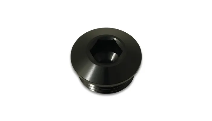 Vibrant Performance ORB Port Plug; -16AN Low Profile; 6061 Aluminum; Black Anodized;