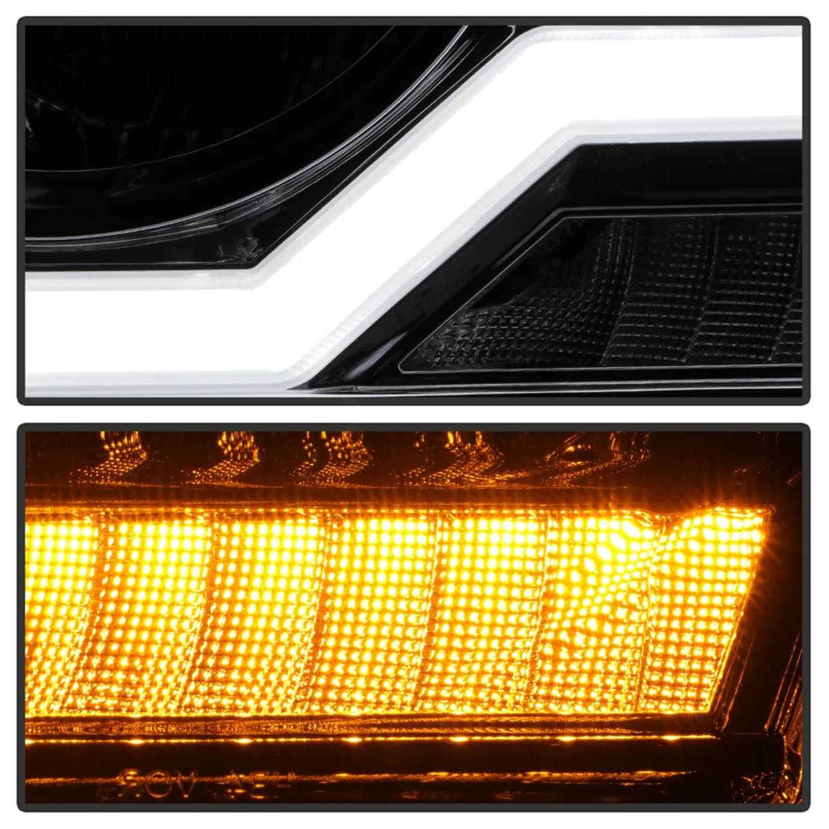 0507 Grand Cherokee Headlights With LED Light Bar Chrome product image