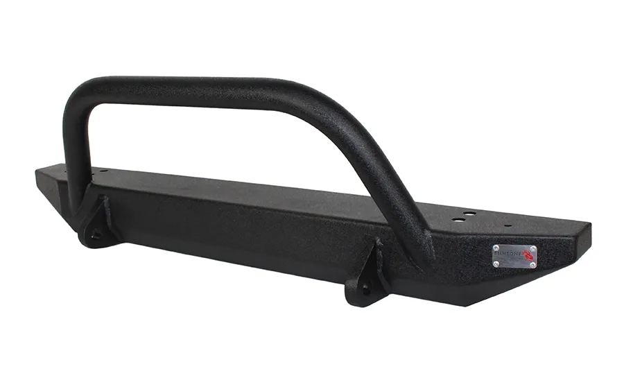 Jeep TJ Front Bumper W/Winch Guard 97-06 Wrangler TJ Rubicon and Unlimited Steel Black Textured Powdercoat Piranha Series Fishbone Offroad product image
