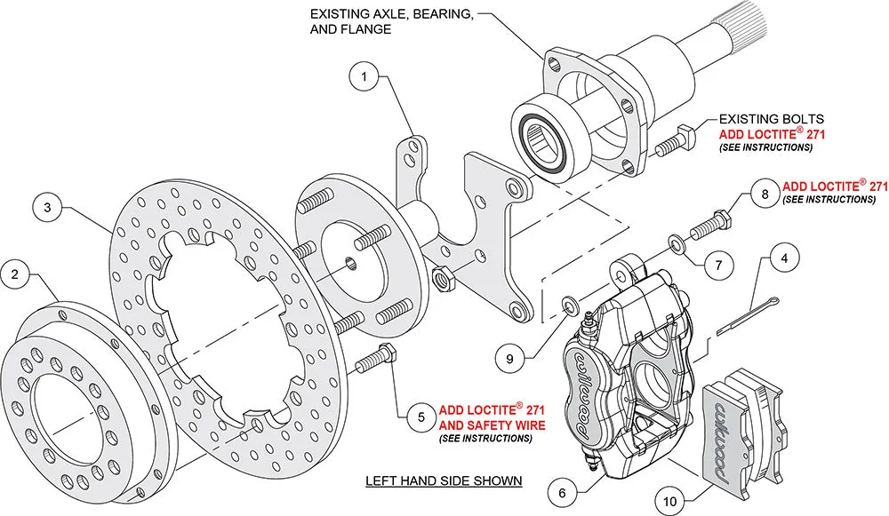 Wilwood FDL Rear Drag Kit Drilled Rotor M-W Lamb Ends 12in Studs product image