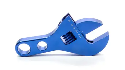 Proform Adjustable AN Fitting Wrench Compact Stubby Design Fits AN Fitting Sizes 10AN-20AN Blue Anodized Billet Aluminum Proform