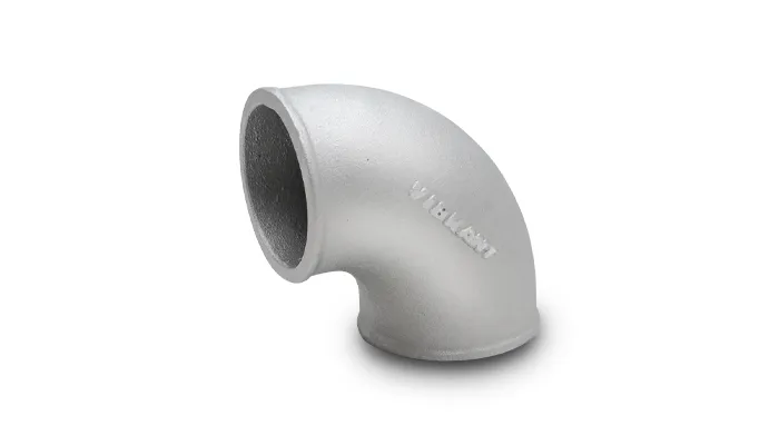90 Degree Tight Radius Aluminum Bend; 2.5 in. OD; 0.5 in. Leg Length; 0.125 in. Wall Thickness; Cast Aluminum; product image