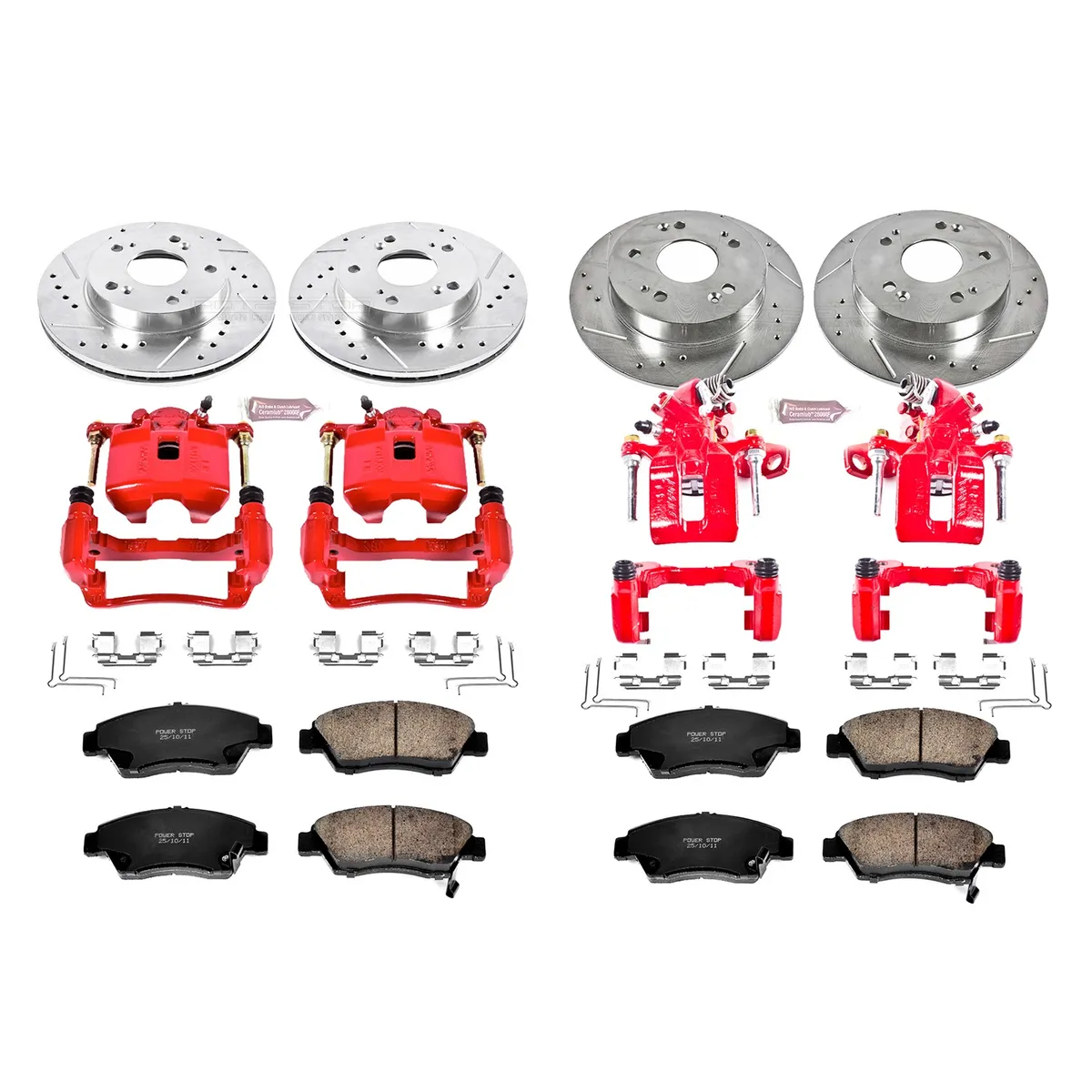 Z23 Evolution Sport Upgrade Kit: Drilled/Slotted Rotors; Carbon-Fiber Ceramic Pads; Powder Coated Calipers product image