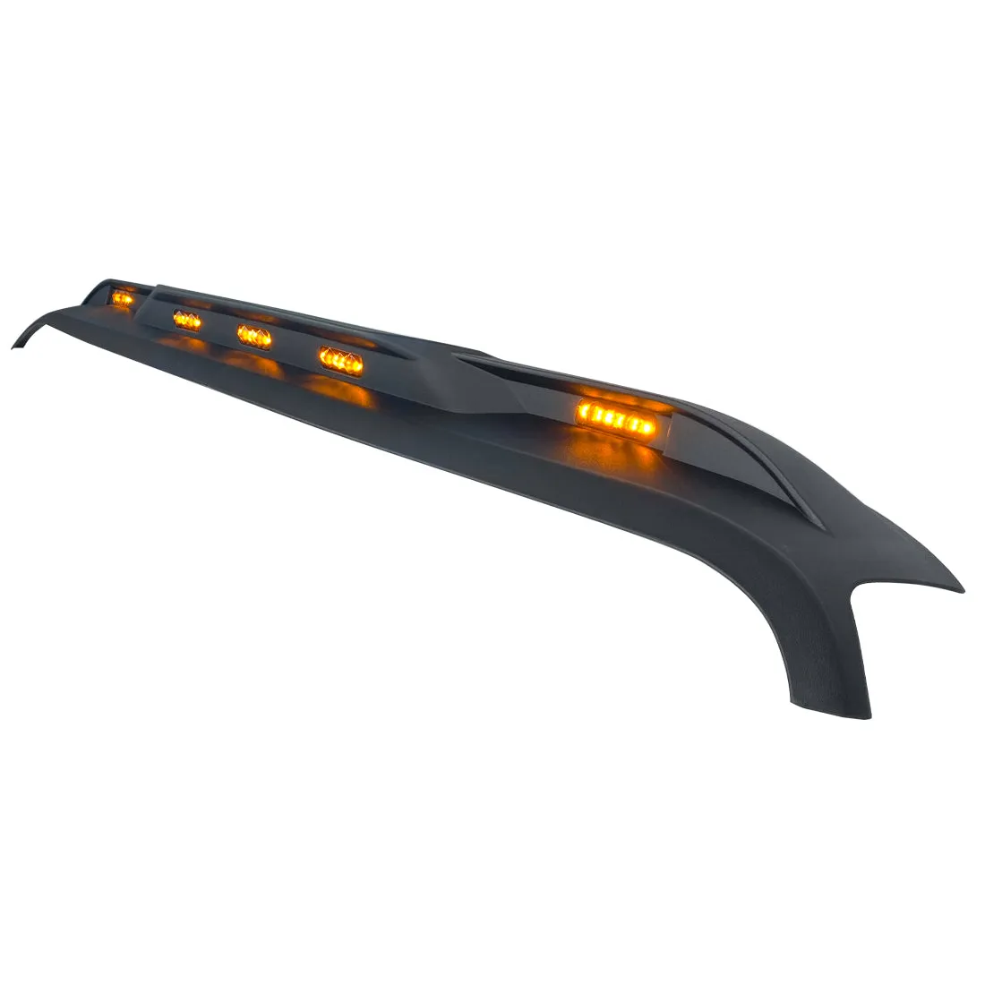 Front Hood Protector Stone Guard W/ Amber LED Lights For 18+ Jeep Wrangler JL & Gladiator JT product image