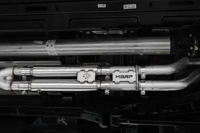 MBRP Exhaust 2021-24 RAM Trx T304 Stainless Steel 3 Inch Cat-Back Dual Split Rear With Carbon Fiber Tips Race Version Exhaust System Mbrp