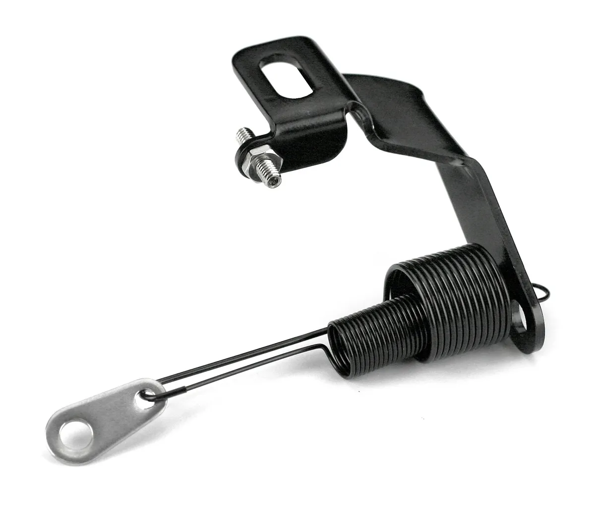 Kickdown Bracket; Fits Holley/Edelbrock/AFB/Quadrajet/;Incl. Return Springs/Tension Set Screw; Stainless Steel; Black Finish; product image