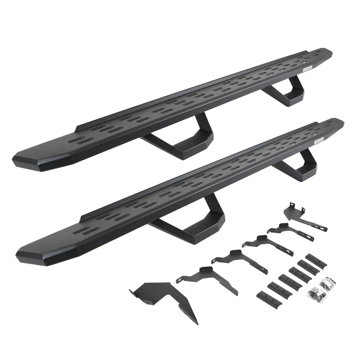 Go Rhino Go Rhino 6963688020PC - RB30 Running Boards with Mounting Brackets & 2 Pairs of Drops Steps Kit - Textured Black