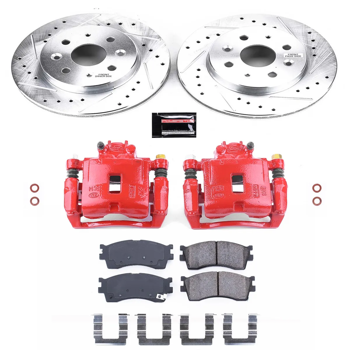 Z23 Evolution Sport Upgrade Kit: Drilled/Slotted Rotors; Carbon-Fiber Ceramic Pads; Powder Coated Calipers product image