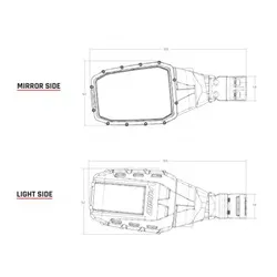 RIGID Industries 64011 Reflect Side Mirror With Integrated LED Light And Amber Side Light, Pair product image