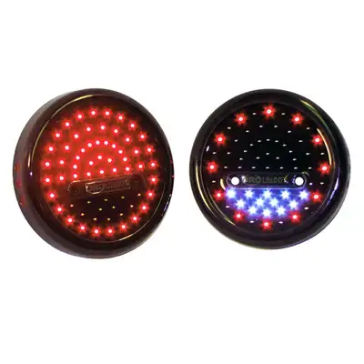 Off Road Only Jeep TJ LED Tail Lights 5 Inch Round Red/White Pair LiteDOT OffRoadOnly