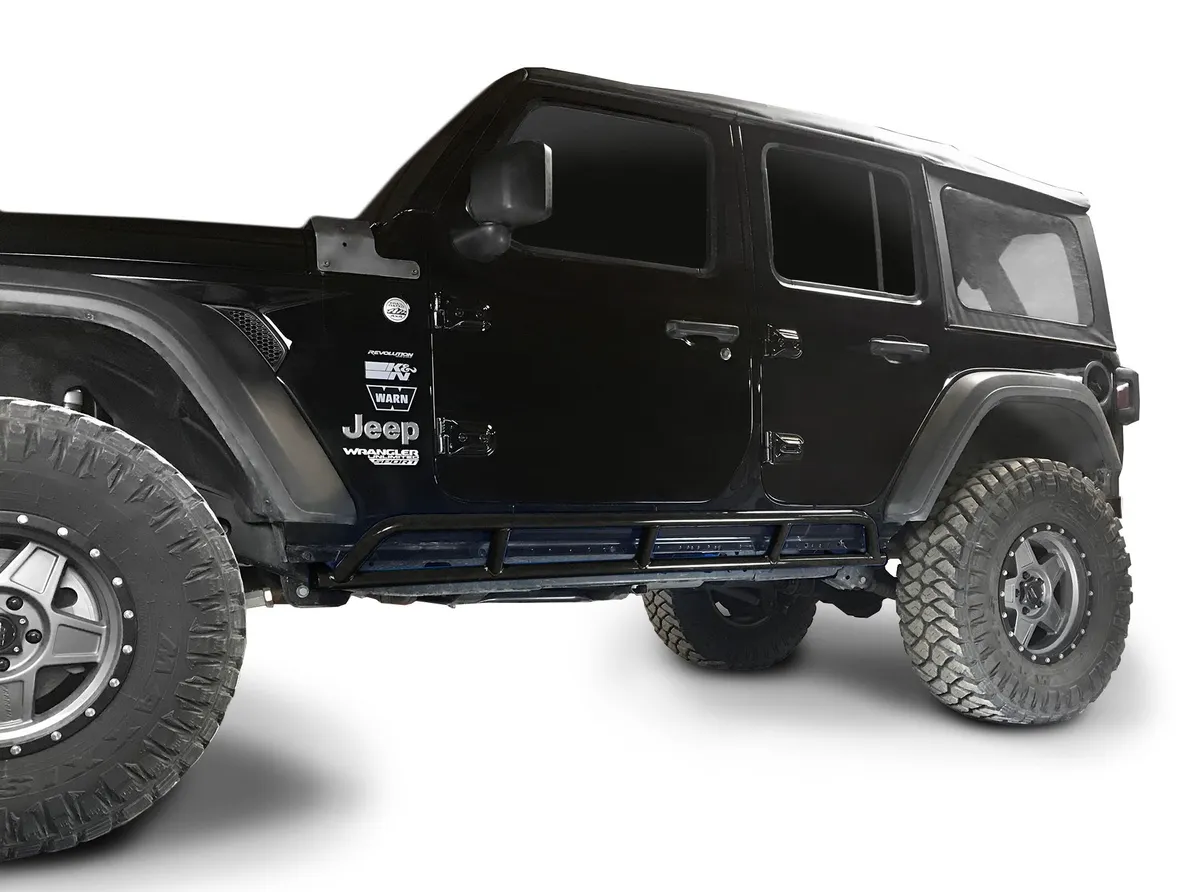 Steinjager Armor 2018 to Present Rock Sliders 4 Door JLU Black