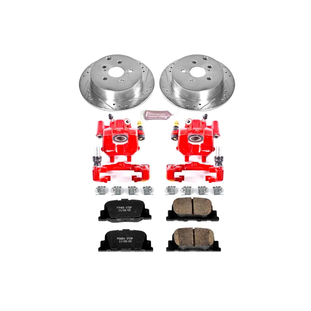 Z23 Evolution Sport Upgrade Kit: Drilled/Slotted Rotors; Carbon-Fiber Ceramic Pads; Powder Coated Calipers product image