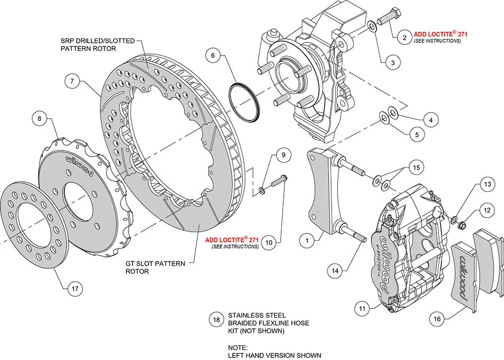 2006 - 2015 Mazda Forged Narrow Superlite 6R Big Brake Front Brake Kit (Hat) - 140-12907 product image