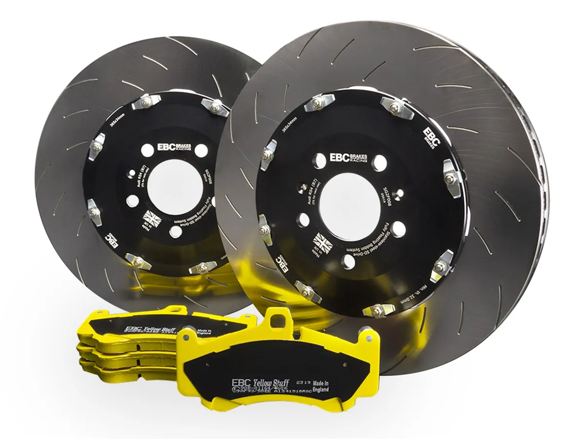 EBC Brake Pad Disc Rotor Kit; Set Of Yellowstuff Brake Pads/2-Piece Fully-Floating Brake Discs; product image