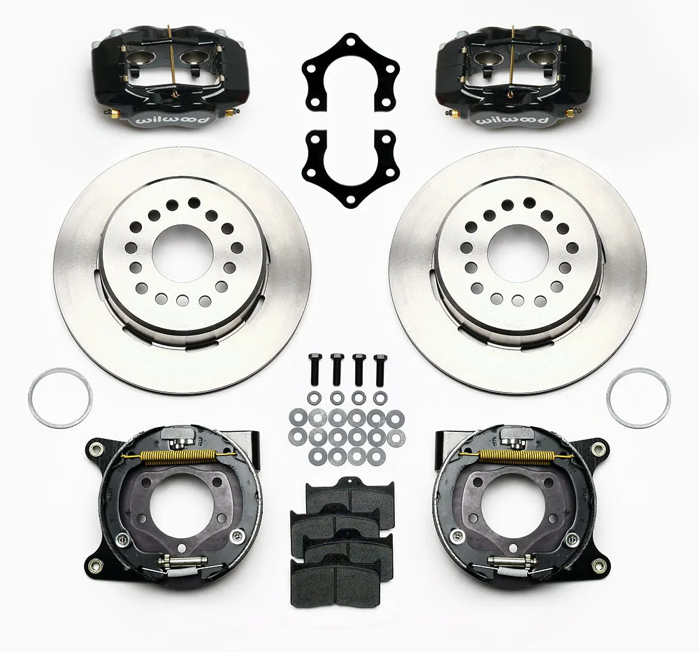 Wilwood Brakes Wilwood FDLI PS P-BKit Drilled-Red MoparDana 2.36in Off wSnap Ring Brng