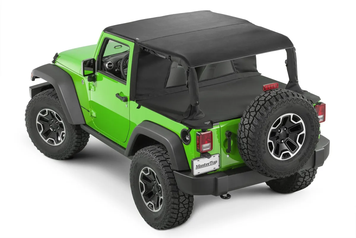 Jeep JK Combo For Soft Top Equipped Cable Style Bimini Top For 07-09 Wrangler JK 2 Door w/s Header WindStopper Plus and Tonneau MasterTop product image