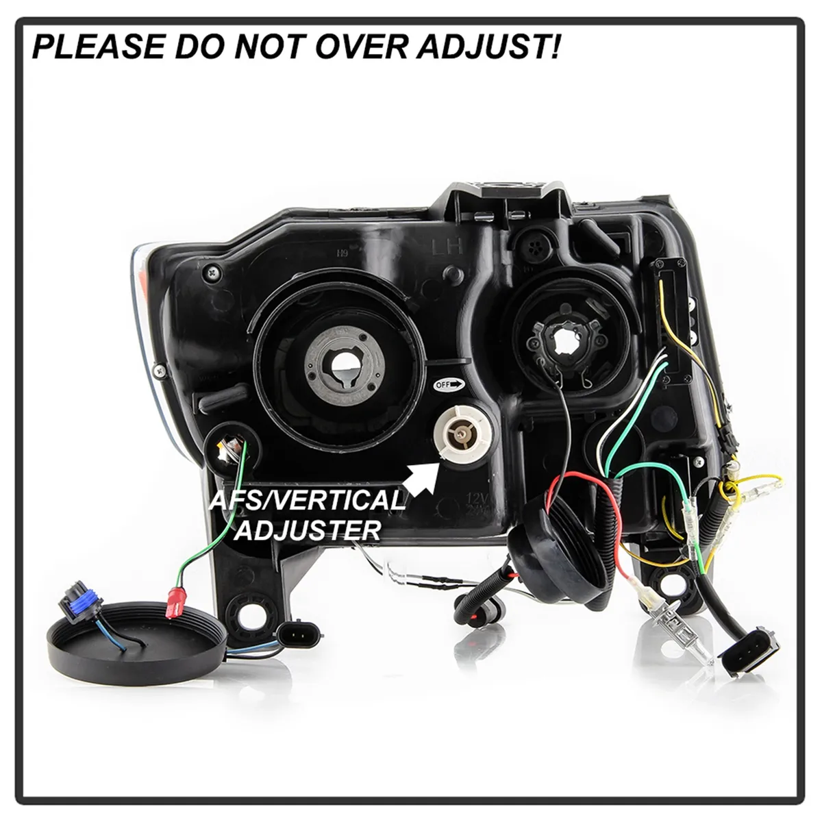 Spyder Signature Jeep Grand Cherokee 11-13 Light Bar Projector Headlights - Halogen Model Only Not Compatible With XenonHID Model - Black - Lo Beam H9 Not Included - Hi Beam H1 Included product image
