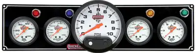Quickcar Racing Products 3-1 Gauge Panel OP/WT/OP /FP w/5in Tach Black