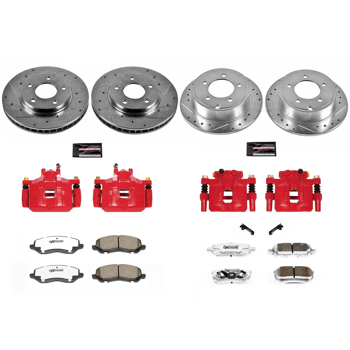Z26 Street Warrior Upgrade Kit: Drilled/Slotted Rotors; Carbon-Fiber Ceramic Pads; Powder Coated Calipers product image