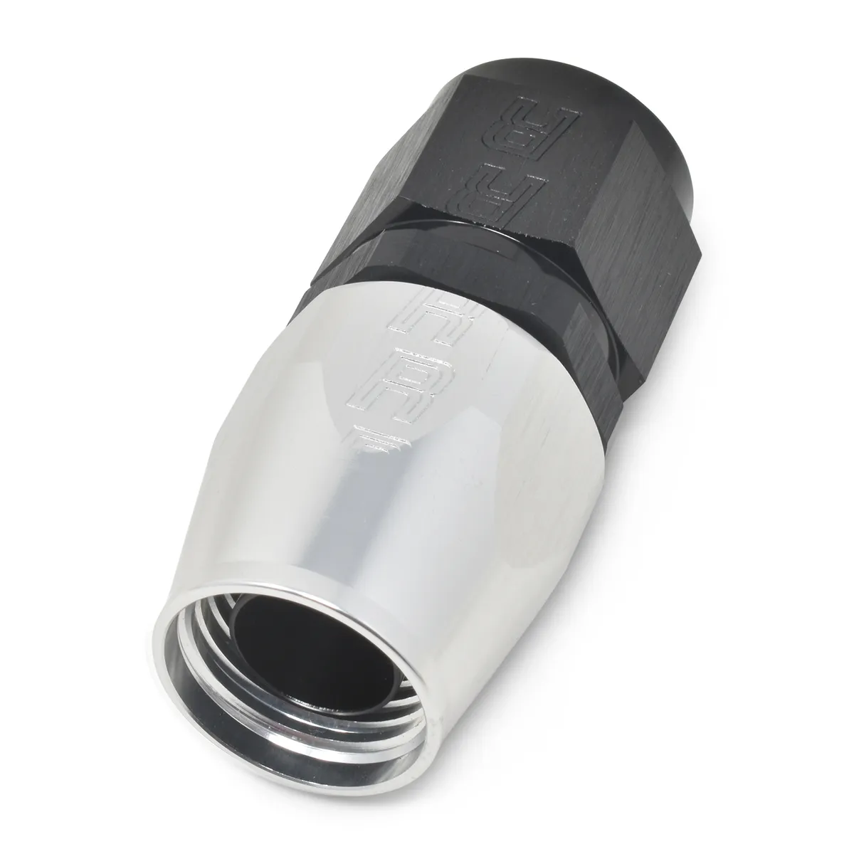 Hose End 10 Straight Black/Silver product image